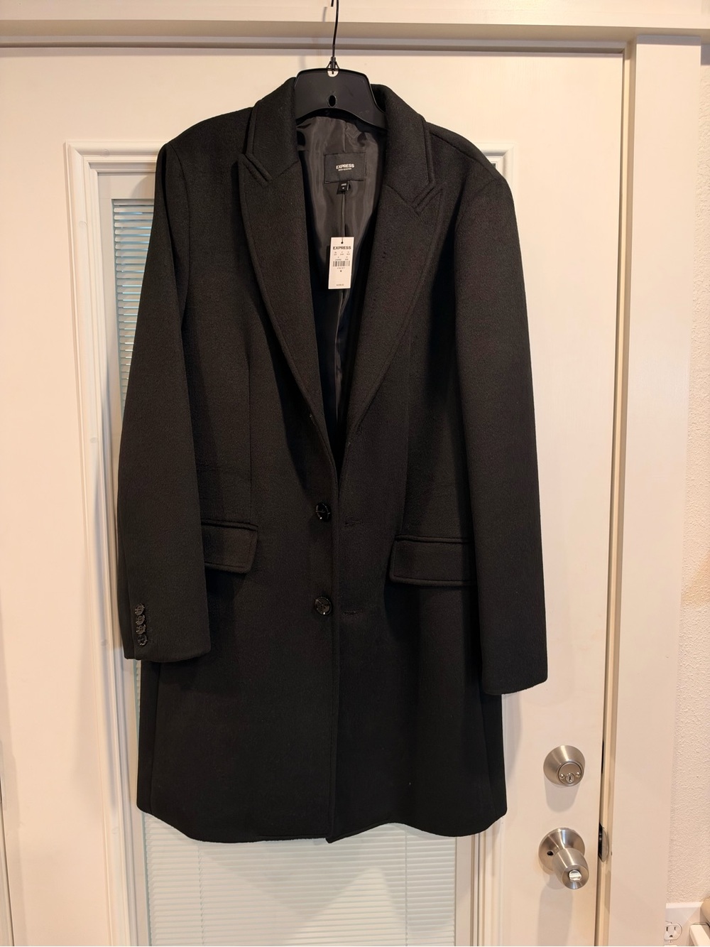 Express Black Wool-Style Coat Size Medium NWT